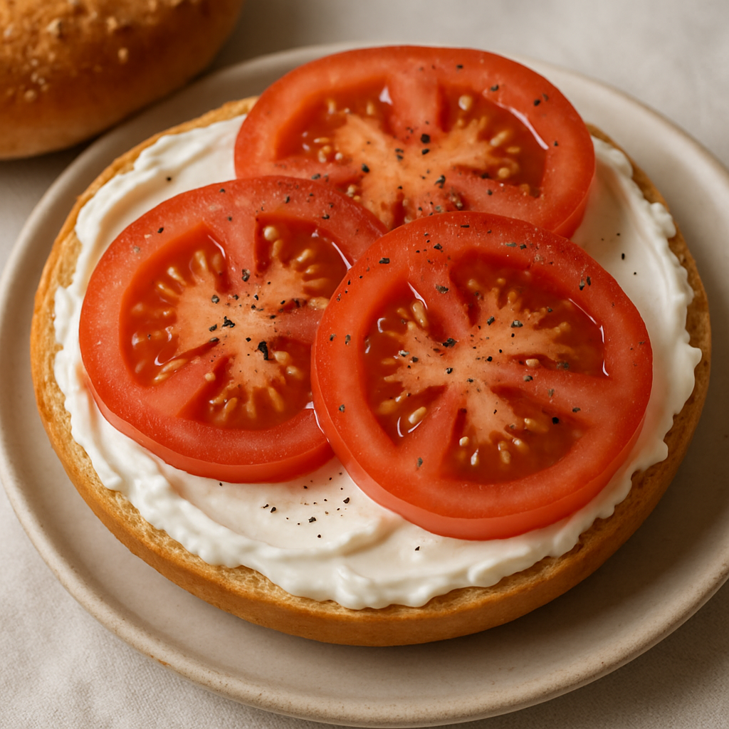 Bagel with Cream Cheese & Tomato