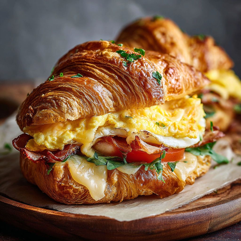 Ham, Egg and Cheese on a Croissant